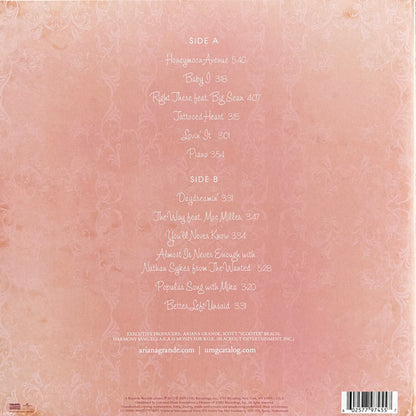 Ariana Grande Yours Truly Lp Vinyl Clear & White Swirl Repress