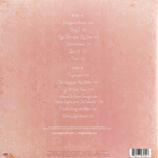 Ariana Grande Yours Truly Lp Vinyl Clear & White Swirl Repress