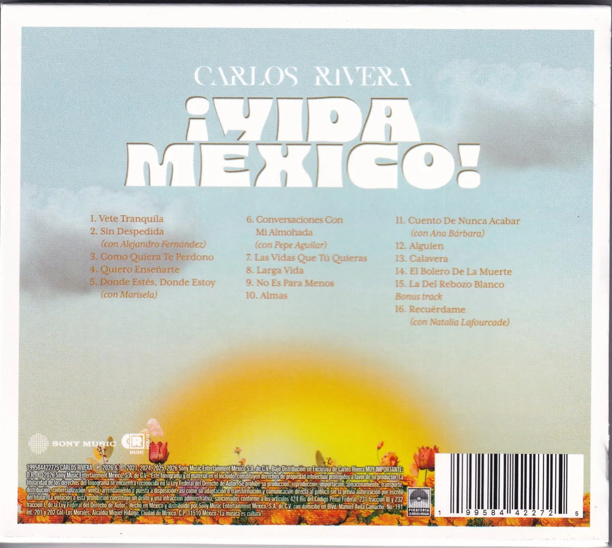 Carlos Rivera Vida Mexico ! Disco Cd