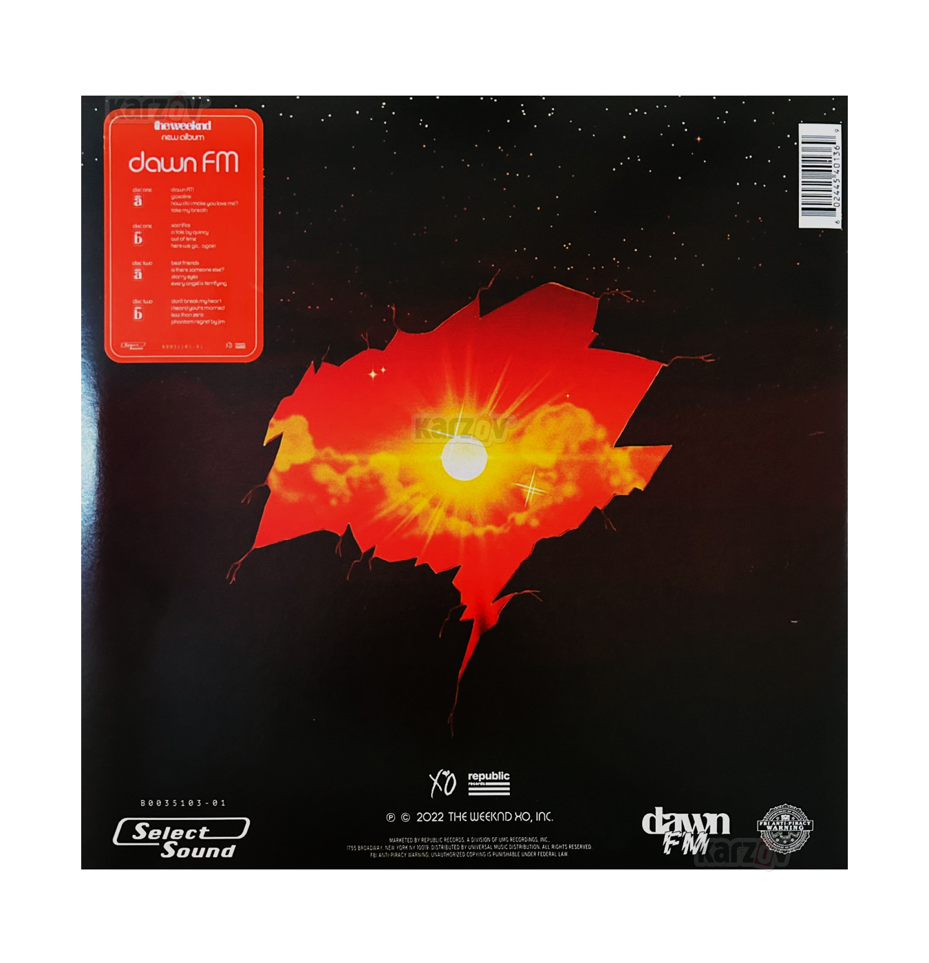 The Weeknd Dawn Fm Artwork Translucent Silver 2 Lp Vinyl