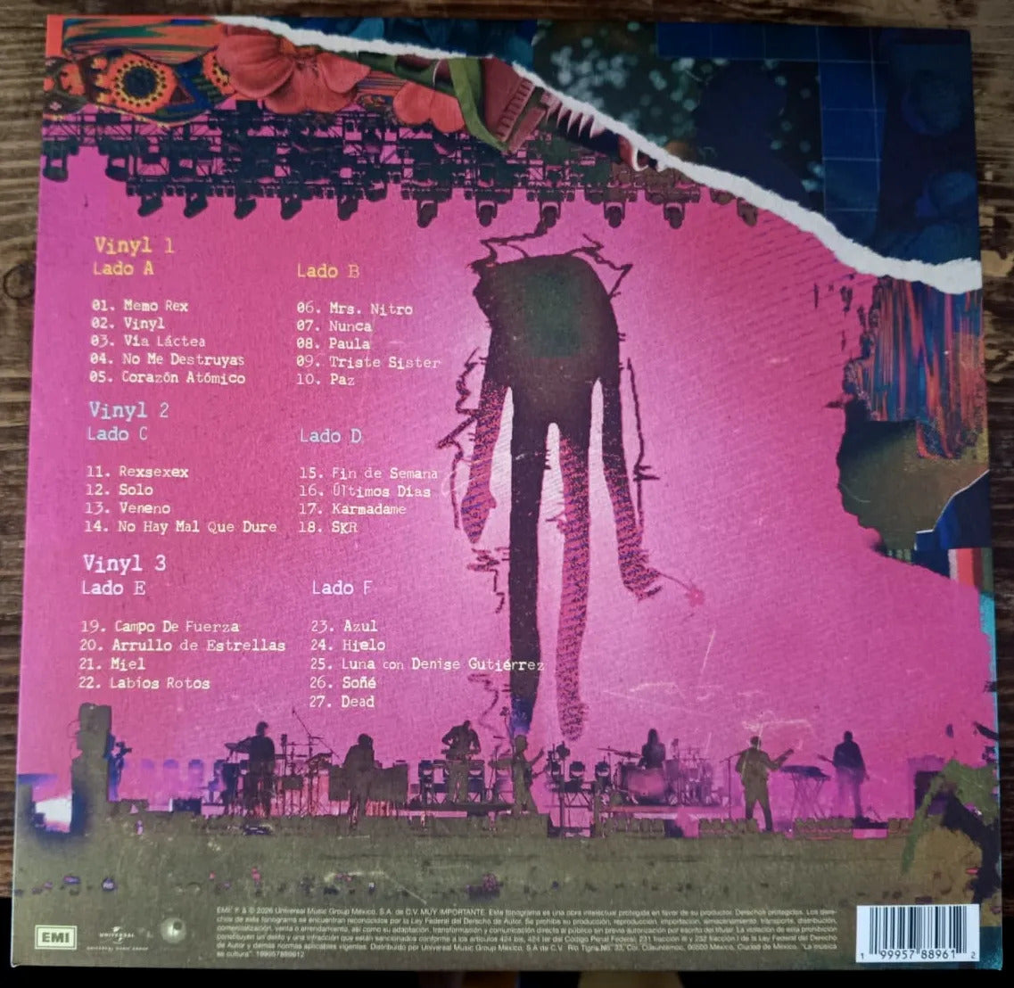 Zoe 011025 En Vivo Estadio Gnp 3 Lp Vinyl